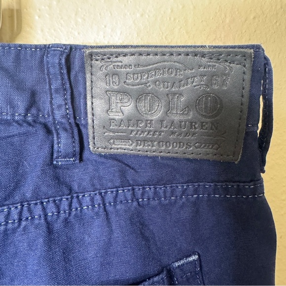 Polo Ralph Lauren Pants Men's 46B 32 Navy Blue Linen Cotton Blend Pockets Casual - Picture 5 of 10